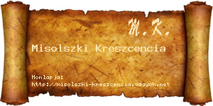 Misolszki Kreszcencia névjegykártya